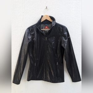 Columbia Black Shiny Omni-heat Soft Shell Full Zip Jacket Coat Women's Small